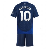 Camisa de time de futebol Manchester United Marcus Rashford #10 Replicas 2º Equipamento Infantil 2024-25 Manga Curta (+ Calças curtas)